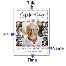 1pc Funeral Photo Collage Template Set, Funeral Welcome Slogan Template, Life Celebration, With Deep Remembrance, Memorial Poster,Room Decor, Custom Poster,Customized Wall Art ,Pictures Custom Photo ,Customizable Things,Optional Frame. - Multicolor - View 3