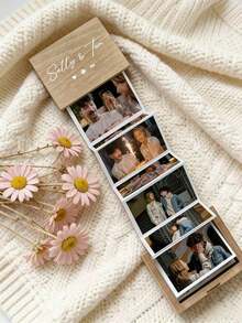 Personalized Wooden Accordion Photo Album - Customizable To Preserve Your Cherished Memories, Handcrafted From Natural Wood Memory Storage Box, Suitable For Family Photos, Couple Portraits, Travel Moments And Special Occasions. Foldable Photo Display Box, Can Be Engraved With Name/Initials, A Unique Handmade Gift For Anniversary - Multicolor - View 1