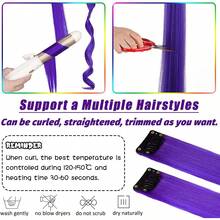 16 extensiones de cabello con clip, mechones de cabello morados para fiestas, extensiones de cabello suaves y largas, accesorios de cabelloíris para mujeres, niñas y niños, 55 - Putrefacción - Ver 10