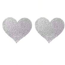 20/10/2pcs - Summer New Mesh Glitter Shiny Heart/X-Shaped Nipple Covers, Anti-Glare Breast Petals, Sexy Nipple Pasties, Invisible Disposable Breast Petals For Women, Valentine's Day, Beach Essentials, Pool Float - Nipple Covers - View 7