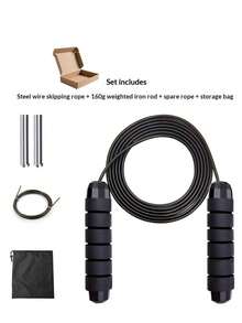 3米可调节钢丝跳绳，带轴承，成人重型健身运动器材 - 彩色 - 查看 3