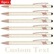 6pcs Customizable Multi-Color Metal Ball Pens - Retractable, Lightweight And Durable, Medium Tip - Blue, Pink, Gray, Green, Beige, Black Options - Suitable For Business, Office Supplies, School, Back To School And Graduation Gifts, Personalized Pens - Bộ - Xem 8