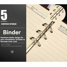 1本高品质PU皮革商务活页笔记本 | 80克耐用钝化纸，可拆卸可更换活页夹，尺寸可定制（B5/A5），适用于办公、公司会议、专业记录和日常使用 - 活頁本 - 查看 9