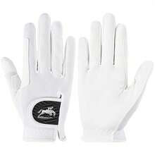 FINGER TEN 1 Pair Women's Equestrian Gloves, Suitable For Left And Right Hands, Stretchable Breathable Anti-Slip Lightweight Design For Horseback Riding, Available In White Color In Sizes S/M/L - White - View 1