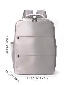 1 pieza Mochila de viaje talla vendida, Mochila de negocios para viajes al trabajo, Mochila de vacaciones, Mochila deúltiples capas, Mochila para portátil, Mochila casual, Mochila - Beis - Ver 2