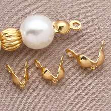 30个优雅DIY边缘扣，18K镀铜，厚银铂金饰面，抛光V形细节，高级手链项链耳环首饰扣 - 彩色 - 查看 6