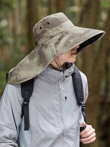 Sombrero de camuflaje para actividades al aire libre, pesca y senderismo, unisex con protección solar y amplio borde transpirable para trekking - Multicolor - Ver 5
