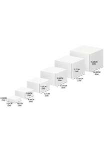 Senmeo 6pcs Nesting Buffet Risers - Space-Saving Stackable Design & Hollow Bottom Construction - Tiered Height (1" To 8") - Multi-Level Display Stands For Dessert Tables, Weddings, Retail - 6件-白色 - 查看 11