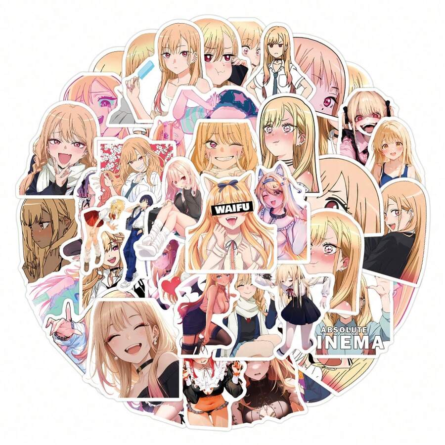 55pcs My Dress-Up Darling Anime Retro Aesthetics Fantasy Sun Ins Y2K Downtown Aesthetic Stickers Gifts Humorous And Funny Stickers 80S 90s Anime Stickers For Scrapbook Supplies Envelope, Water Bottle, Computer, Laptop, Phone, Luggage, Notebook, Fridge,Festival Party,Christmas Decoration New Year Winter Stationery Kindle - 55pcs - View 1