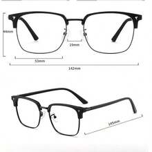 1 Pair High Definition Retro Glasses, Fashionable Half-Frame Transparent Lens Myopia Glasses For Men - Multicolor - View 4
