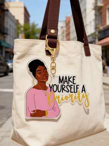 1 Stück Acryl Elegante Frau Schlüsselanhänger - "Mache dich selbst zur Priorität", inspirierende Themen für Frauen, stilvoller Taschenanhänger, 2D dekorative Hängezier, Karabinerverschluss Anhänger, multifunktionaler Alltagsanhänger, ideal für Autospiegel, Schlüsselanhänger, Rucksack, Kopfhörer, Autoschlüssel, perfektes Muttertagsgeschenk, Frauentagsgeschenk, Jahrestags- oder Geburtstagsgeschenk, Partyartikel oder Überraschung für den Alltag - Verschiedenfarbig - Übersicht 6