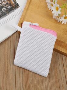 1-3 piezas Bolsa de jabón de lavandería multiusos de colores aleatorios - Bolsa de malla reutilizable con cierre de cremallera, compatible con cuentas de especias, lavable a máquina, adecuada para prendas delicadas y artículos pequeños, bolsa de lavandería en múltiples colores, bolsa de lavandería de malla de poliéster gruesa, mini lavadora dedicada de uso múltiple, minimalista moderno, bolsa de lavandería plegable y fácil de almacenar - Multicolor - Ver 4