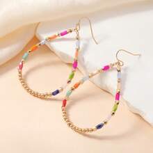 1 Pair Bohemian Vacation Style Elegant Fashion Glass Bead Minimalist Versatile Creative Personalized Exaggerated High-End Earrings Suitable For Daily And Vacation Wear For Women - White - View 5