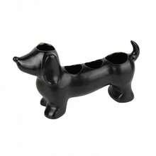 Giá đỡ bàn chải đánh răng điện hình chó Dachshund bằng gốm, phụ kiện trang trí phòng tắm dễ thương. - [Màu đen mờ] Giá đỡ bàn chải đánh răng hình chó Dachshund - Xem 7