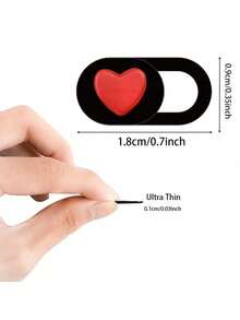 Shockproof Webcam Cover Lens Protective Film 3pcs Red Heart Shape WebCam Cover Compatible With Phone & PC Lens Waterproof Anti-Fall Scratch Resistant Anti-Fingerprint Full Cover Spring Gift - Multicolor - View 3