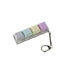 1pc Four-Key Keyboard Switch Demo Unit; Macaron-Colored Stress-Relieving Keychain; A Fingertip Stress-Relieving Toy That Serves As A Personalized Accessory, Paired With A Backpack Or Keychain To Showcase A Sense Of Technology And Niche Aesthetics, Becoming A Highlight Of Your Outfit. - 彩色 - 查看 1