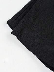 1 chiếc quần short ống đứng chất liệu vải thô, kiểu dáng thường ngày, thích hợp mặc mùa hè cho bé trai tuổi teen. - màu đen - Xem 6