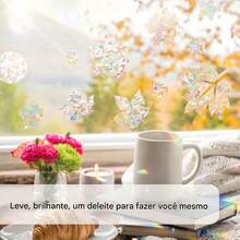 Privacy Film For Windows, Wall Stickers, PVC Material, Rainbow Decorative Film, 3D Static Adhesive With Stained Glass Effect, Adhesive Film For Home Heat Control, No Adhesive, 60 X 200 Cm - 彩色 - 查看 4