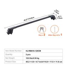 Dachträger Universal Dachgepäckträger Auto Alu Querträger 90 kg Tragkraft, passend für erhöhte Seitenschiene mit Lücke, passend Innenabstand des Dachbalkens 102-108 cm - Angepasste Dachausführung 120 cm - Übersicht 7
