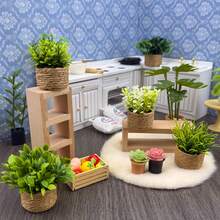 22 estilos de plantas en maceta decorativas en miniatura para casa de muñecas, plantas verdes realistas a escala 1:12 1:6 para casa de muñecas, suculentas, camas de flores, jarrones, accesorios decorativos para cocina, dormitorio, sala de estar, baño y jardín de la casa de muñecas - Multicolor - Ver 2