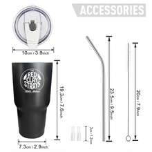 30oz Stainless Steel Tumbler Black White Options,  The Red Clay Strays Mobile Graphic Cups, Insulated Travel Coffee Mug With Lid And Straw , Double Wall Vacuum Reusable Travel Cups, Funny Birthday Party Gift For Women & Men - 黑色 - 查看 3