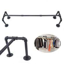 Industrial Style Heavy Duty Wall Mount Free Standing Clothes Rack Display Stand - 1 - View 2