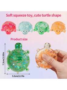 1/2/4个装感官舒缓玩具，闪亮挤压乌龟玩具，挤压糖果球减压球，粘性舒缓玩具，Taba软糖，夏季清爽游戏玩具，派对零食，减压玩具，礼盒填充物，生日礼物，柔软舒缓抗焦虑玩具 - 彩色 - 查看 3