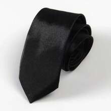 1 chiếc cà vạt mỏng bằng polyester dành cho nữ, thích hợp để trang trí hàng ngày, kết hợp với áo sơ mi, làm quà tặng, đa năng và thời trang. - màu đen - Xem 3