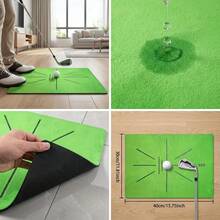 Golf Hitting Mat Silica Gel Trajectory Direction Detection Pad, Swing Practice Mat For Beginner Training - Green - View 2