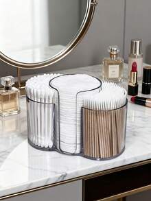 3-In-1 Q-Tip Holder For Bathroom – Premium Vanity Organizer Canister With Dustproof Lid For Swabs, Balls And Pads, Countertop Storage Container - Multicolor - View 5