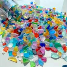 100g/200g/500g Assorted Frosted Sea Glass Chips, Colorful Ocean-Themed Decorative Material, Suitable For Vases, Jewelry Making And DIY Home Decor - Multicolor - View 2