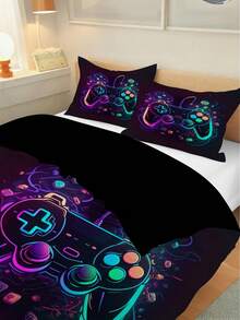2/3PCS Cartoon Duvet Cover Set, 90g Polyester Material, Soft And Skin Friendly, Breathable. 1 Duvet Cover+1/2 Pillowcase, Digital Printing, Suitable For Teenagers' Bedrooms, Dormitories, Daily Sleep, Holidays, Gifts, And All Seasons - Multicolor - View 3