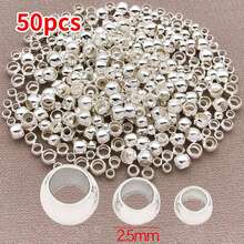 50件套优雅简约铜镀18K金和厚银铂金DIY珠宝配件套装，适用于手链、项链和耳环，婚礼派对适用 - 彩色 - 查看 14