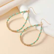 1 Pair Bohemian Vacation Style Elegant Fashion Glass Bead Minimalist Versatile Creative Personalized Exaggerated High-End Earrings Suitable For Daily And Vacation Wear For Women - White - View 9