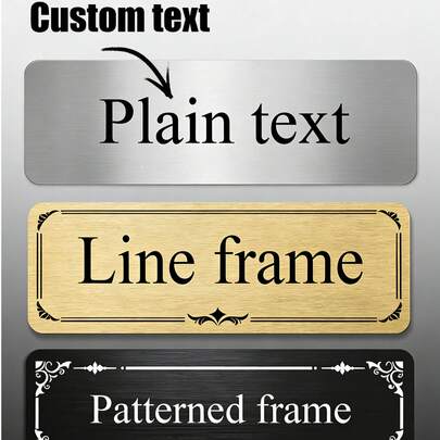 1pc Customized Engraved Name Plate, Metal Material With Adhesive Backing, Name Tag For Trophy Engraving, Stainless Steel Name Plate, For Custom Plaques, Decorative Name Tags And Nameplates