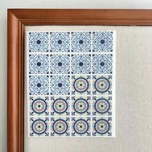 Papel de transferencia de arcilla con patrón de azulejos estilo bohemio, papel de transferencia de arcilla polimérica con patrón floral tradicional de porcelana azul y blanca, papel de transferencia mágico para hacer joyas y aretes de arcilla polimérica - Multicolor - Ver 18
