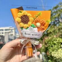 手工編織向日葵盆栽裝飾，完美增添聖誕與冬季氛圍，觸感舒適 - 彩色 - 查看 6
