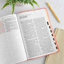 KJV Holy Bible, Giant Print With Cross-References, Soft Pink LeatherTouch With Floral Cover Design, Thumb Index, Ribbon Red Letter, Full-Color Maps - Default - View 4