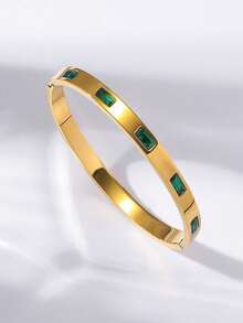 Bộ 4 chiếc vòng tay mạ vàng 18K đính đá Zirconia, không gây dị ứng, sang trọng, có thể xếp chồng lên nhau, quà tặng cho nữ, các cặp đôi, ngày Valentine, tình bạn. - Nhiều màu - Xem 9