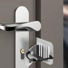 2pcs Portable Door Lock Security Device, Adjustable Portable Door Lock For Home, Hotel, Apartment, Dorm, Extra Privacy & Security, Use This Hotel And Apartment Door Blocker To Enhance Your Travel Safety, Upgrade Door Lock, Anti-Theft, Prevent Children From Opening Doors, Easy Installation Without Tools, Baby Protection Product - A - View 2