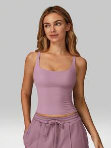Áo tank top thể thao không tay MFVIM dành cho nữ, thiết kế hở lưng hình chữ U, thoáng khí và thoải mái, phù hợp cho mặc hàng ngày, chạy bộ ngoài trời, đạp xe, Pilates, Yoga, tập gym. - Màu Lilac Tím - Xem 9