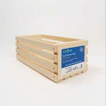 Unfinished Wood Crate Storage Box 12x5.5x4 Inches For DIY Craft Decor Organizer - 1 - View 2