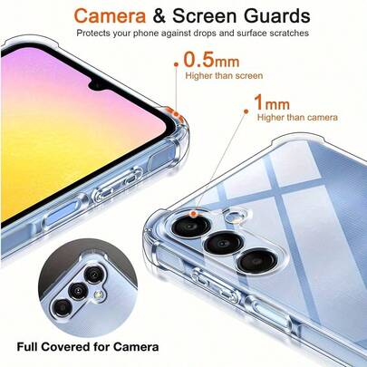 A Four-Corner Shock-Proof Transparent Air Cushion Phone Case, Providing 360° All-Round Protection, Shock-Proof, Scratch-Proof, Anti-Yellowing, Lens Protection, Suitable For All Sams Ung/ Series Phones. Phone Case, Phone Protection Cover, Shock-Proof Phone Case
