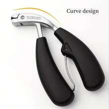 1 Set G31 Premium Nail Clipper, Modern Design, Stainless Steel Blade, Concave Edge, Wide Opening, Anti-Splash, Long Handle. Curved Callus Remover, Suitable For Thick Nails. Fragrance-Free. Suitable For Men And Elderly - Black - View 10