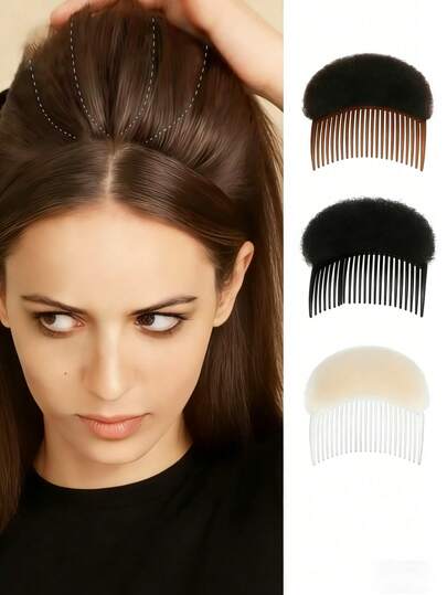 1/3 Stück flauschiges Schwamm-Haarkissen, unsichtbares Volumen-Lifting Haarstyling-Werkzeug für Frauen & Mädchen, DIY natürliches flauschiges Haarstyling-Zubehör, tragbar für Zuhause & Reisen, Festivals, Partys