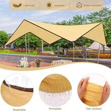Lưới che nắng cỡ lớn màu be có khoen - Vải lưới HDPE, thích hợp cho nhà kính, hồ bơi, sân hiên, cây trồng, chòi nghỉ và hành lang, có nhiều kích cỡ khác nhau. - be - Xem 4