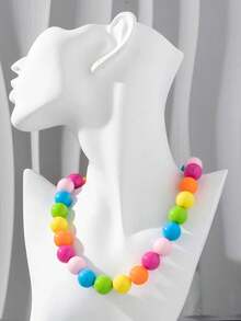 1 件女士时尚简约多巴胺糖果色串珠项链，适合日常佩戴，夏季 - 多色 - 查看 15