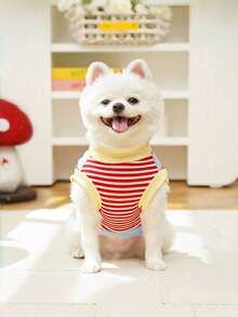 Red Spring/Summer Pet Apparel, Suitable For Cats, Small/Large Dogs, Pet Plush Vest, Cute Teddy Bear Pet Jacket, 3D Cartoon Pattern Pet Hoodie, Perfect Gift For Cat/Dog Lovers, Anniversary, Christmas - Multicolor - View 3