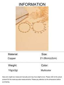 Set de 2 tobilleras de estilo vacacional con decoración de margaritas, tobillera con borla de estrella de mar y flor, joyería de moda para mujer, adecuada para uso diario, fiesta en la playa, citas. La cadena hecha a mano se puede cortar a la longitud deseada. La cantidad y el orden de las flores y las estrellas de mar no están fijos. - Dorado - Ver 5