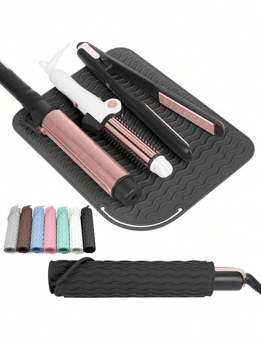 Thảm silicon chịu nhiệt treo, túi đựng máy duỗi tóc, túi đựng mỹ phẩm, túi mini đựng máy duỗi tóc, máy uốn tóc, dụng cụ làm tóc, hộp đựng cọ trang điểm du lịch, hộp đựng mỹ phẩm, đồ dùng cần thiết khi đi du lịch. - Nhiều màu - Xem 1